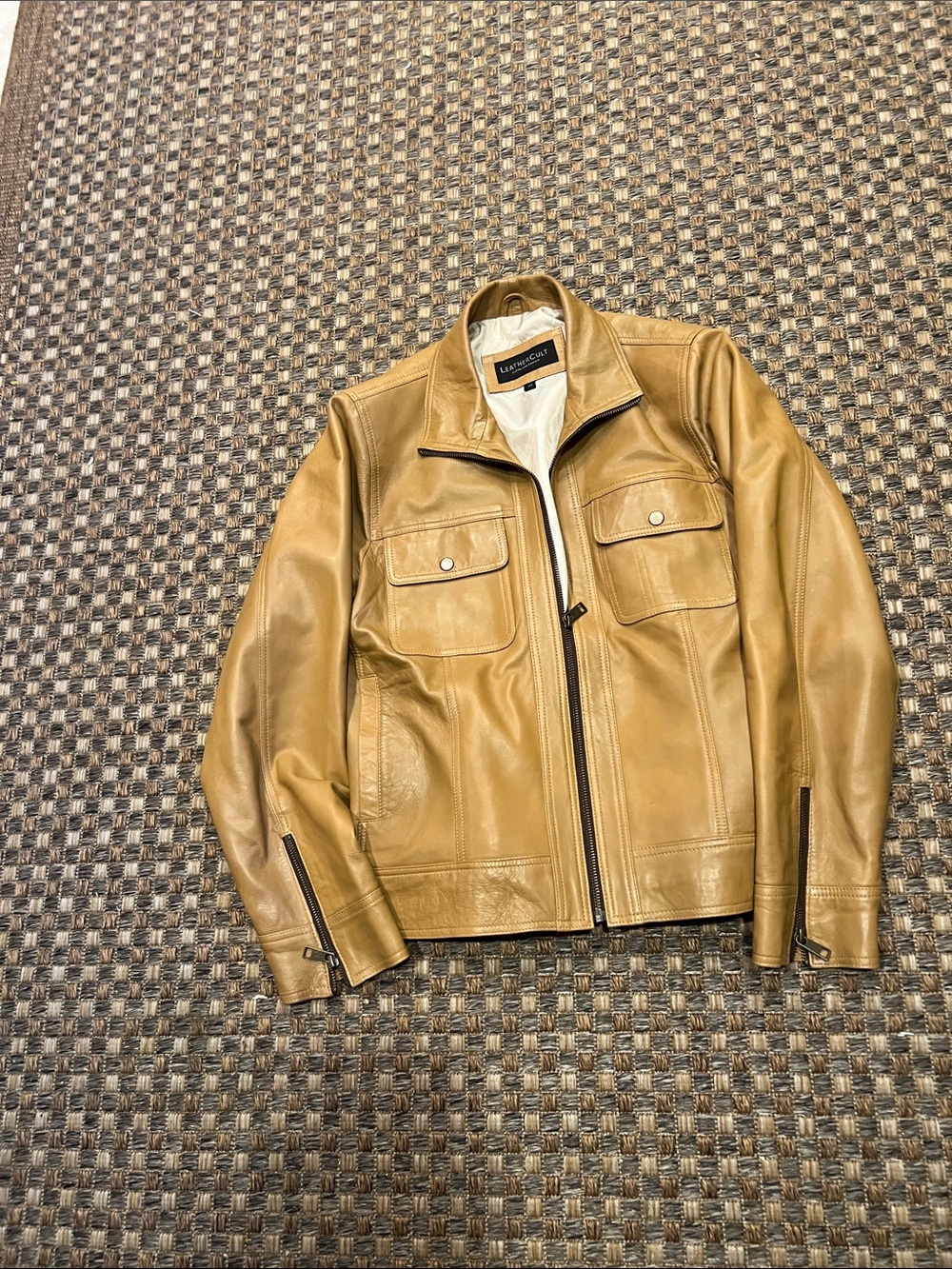 Lambskin Leather Jacket in Tan by leather cult